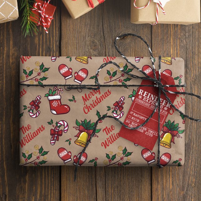 Papel De Presente Natais vintages Kraft Wrapping Pape (Criador carregado)