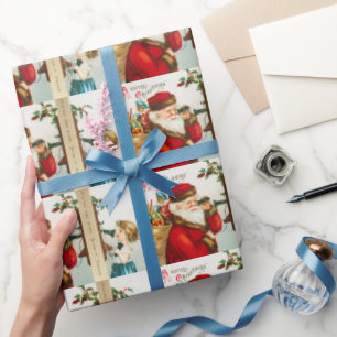 Papel De Presente Natais vintages neve e papais noeis