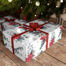 Natais vintages Padrão Cardinal de Poinsettia