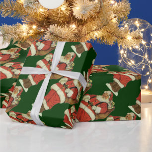Papel De Presente Natais vintages, Papai Noel Vitoriano com Brinqued