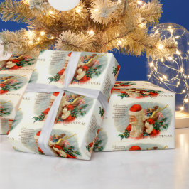 Papel De Presente natais vintages Papais noeis Encapsulamento de fes