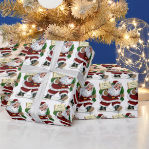 Papel De Presente natais vintages Papais noeis parte com título