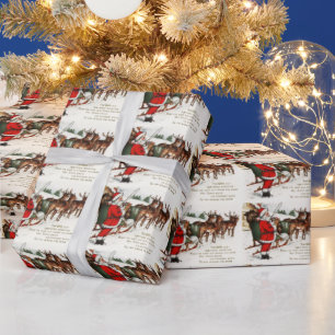 Papel De Presente natais vintages Papais noeis plástico com pregos 