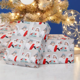 Papel De Presente Natais vintages retrorreflectores de arte festiva