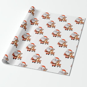 Papel De Presente Natais vintages Santa Claus