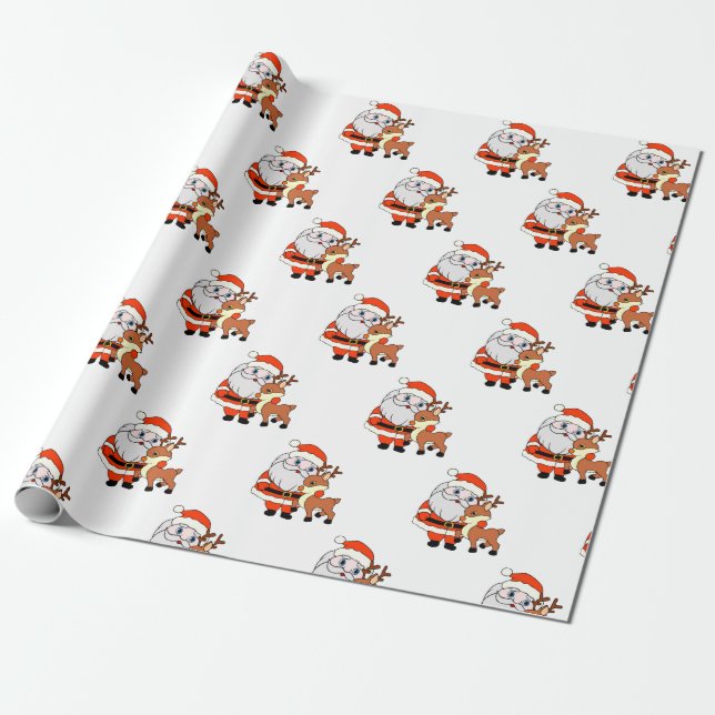 Papel De Presente Natais vintages Santa Claus (Desenrolado)