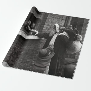 Papel De Presente Natais vintages Wraping Paper PAI CHRISTMAS