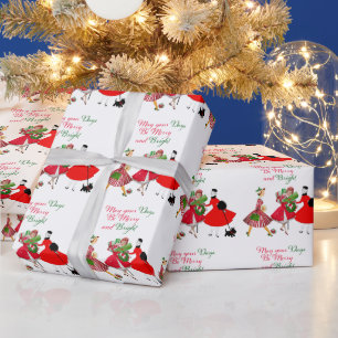Papel De Presente Natal 1950 Senhoras Vintage