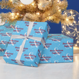 Papel De Presente Natal 2026 Texto em Azul
