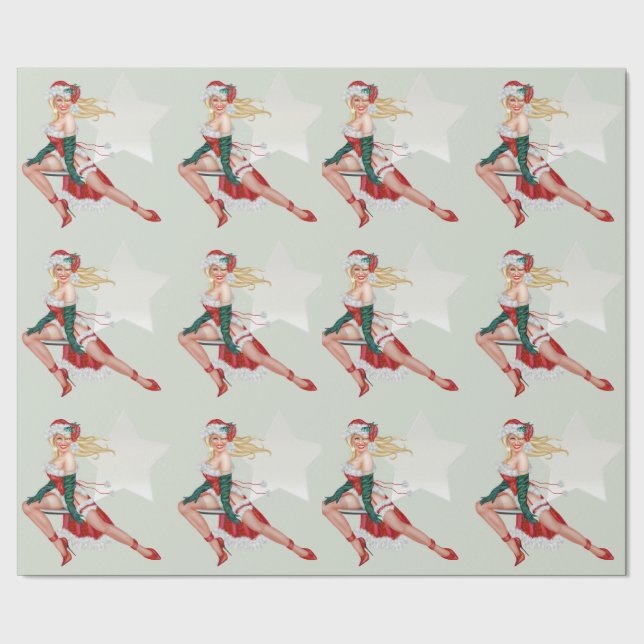 Papel De Presente NATAL 30" da MENINA 2 do PAPAI NOEL x 6' (Barra)