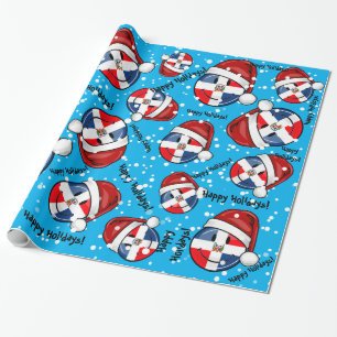 Papel De Presente Natal alegre da bandeira da República Dominicana
