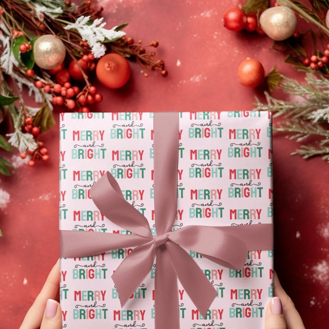 Papel De Presente Natal Alegre e Brilhante (Criador carregado)