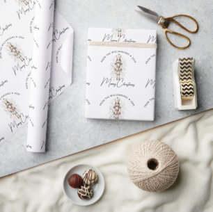 Papel De Presente Natal Amandoador Rosa Dourado Festivo