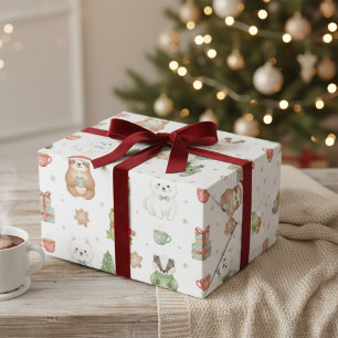 Papel De Presente Natal Animais da Floresta Fofos