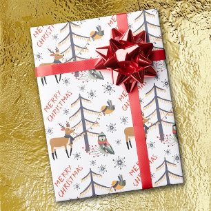 Papel De Presente Natal Animal da Floresta