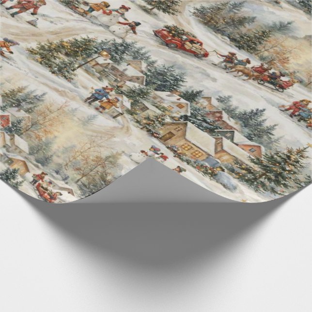 Papel De Presente Natal Antigo Céu de Inverno (Ponta)