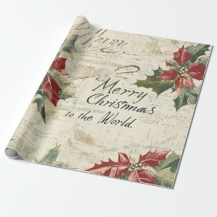 Papel De Presente Natal Antigo com Azevinho e Enfeites (5)