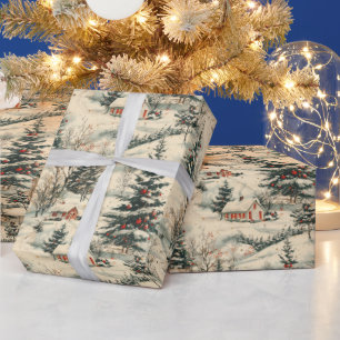 Papel De Presente Natal Antigo Rústico Feriado