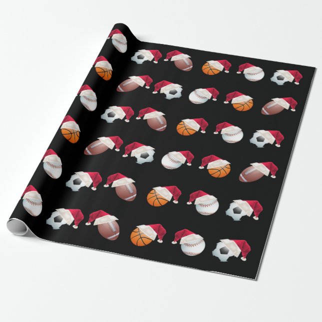 Papel De Presente Natal Baller Sports Funny Papais noeis Holidy Wrap (Desenrolado)