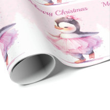 Natal Ballerina Penguin Rosa