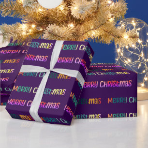 Papel De Presente Natal Boho Roxo Colorido