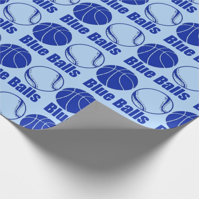 Papel De Presente Natal BOLO AZUL BASKETBALL humor (Ponta)