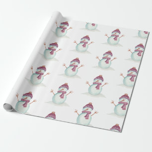 Papel De Presente Natal Boneco de Neve Divertido