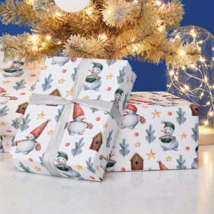 Papel De Presente Natal Bonecos de Neve Caprichosos