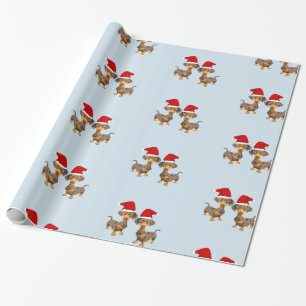 Papel De Presente Natal bonito de Dachshund