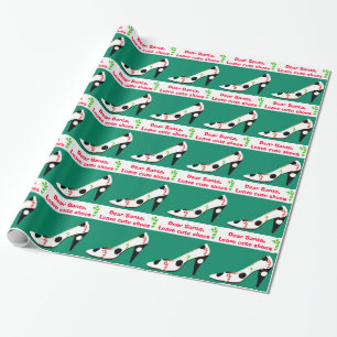 Papel De Presente Natal bonito dos calçados vermelho e verde
