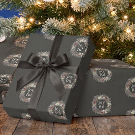 Papel De Presente Natal Botânico Alegre Personalizado