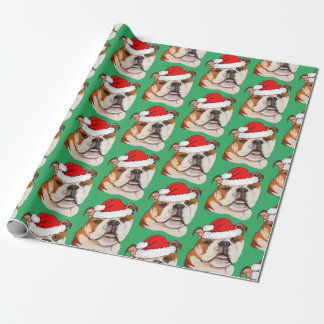 Papel De Presente Natal Brown Art English Bulldog Wigglebutt
