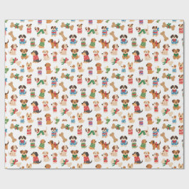 Papel de Presente Natal Cachorro e Osso Colorido N