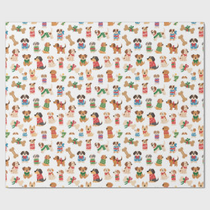 Papel de Presente Natal Cachorro e Osso Colorido N