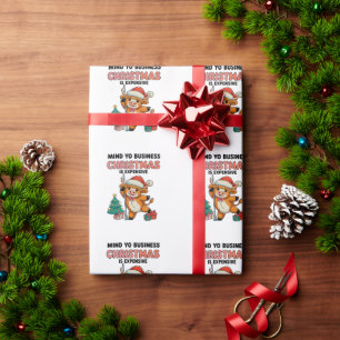 Papel De Presente Natal Caro é um Negócio de Vaca de Natal