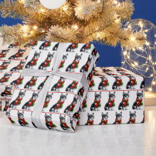 Papel De Presente Natal Chihuahua com o inverno