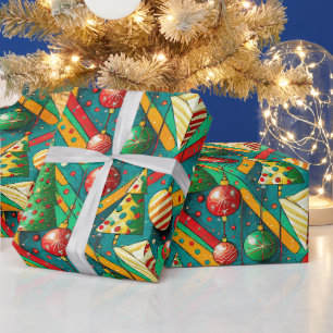 Papel De Presente Natal Colorido Boho