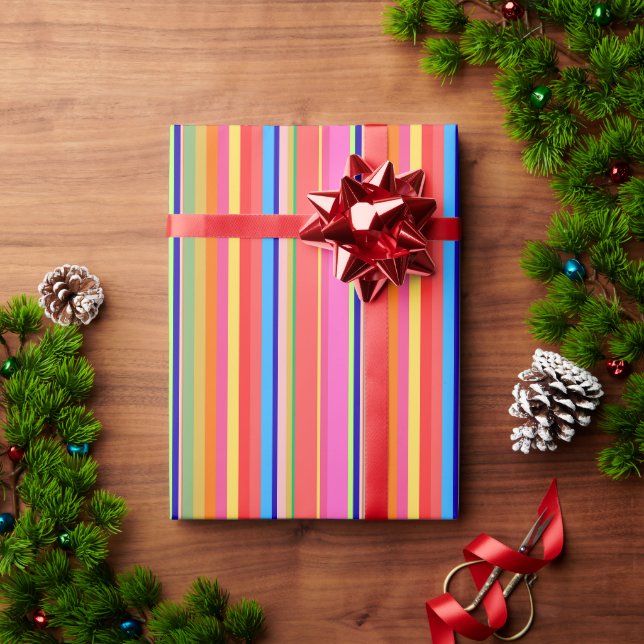Papel De Presente Natal Colorido Brilhante Moderno (Presente de Natal)