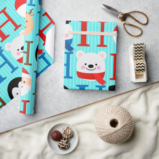 Papel De Presente Natal Colorido Divertido Único (Artesanato)