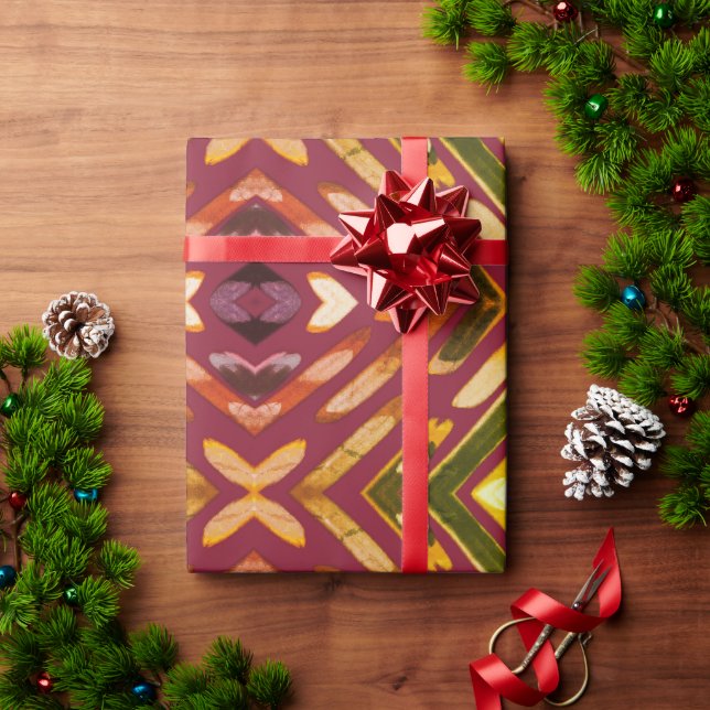 Papel De Presente Natal Colorido do Sudoeste Americano  (Presente de Natal)