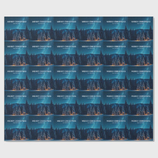 Papel De Presente Natal com Fases da Lua Celestial, Noite de Inverno