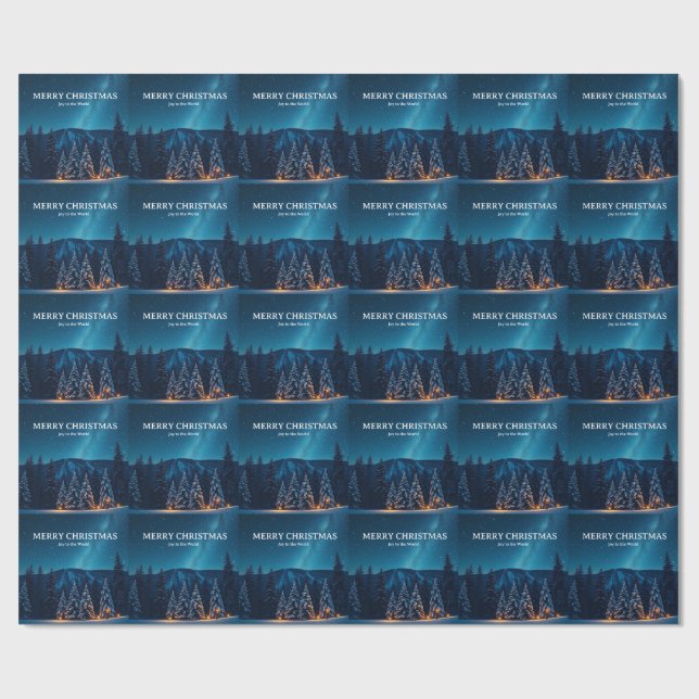 Papel De Presente Natal com Fases da Lua Celestial, Noite de Inverno (Aberto)