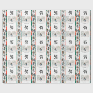 Papel De Presente Natal com fotos múltiplas pintadas a vermelho e v