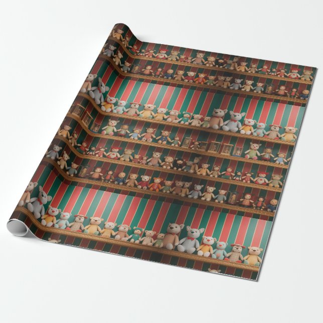 Papel De Presente Natal Compre de Brinquedos antigos movidos (Desenrolado)