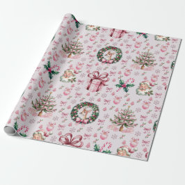 Papel De Presente Natal cor-de-rosa