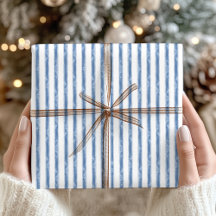 Natal Costeiro em Listras Azuis e Brancas