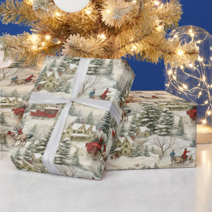 Papel De Presente Natal Country Vintage