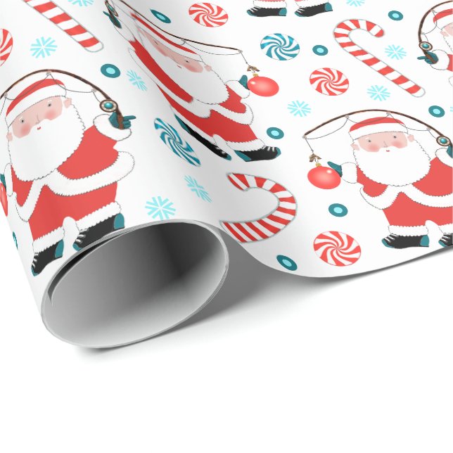 Papel De Presente Natal Criativo de Pesca (Ponta do rolo)