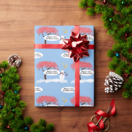 Papel De Presente Natal da árvore de pinheiro retrô personalizado