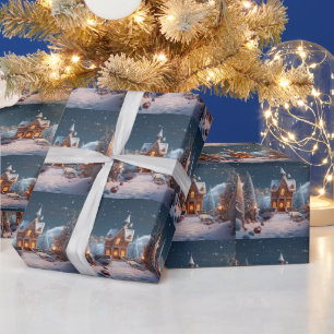 Papel De Presente Natal da Casa de Pão Gingerido